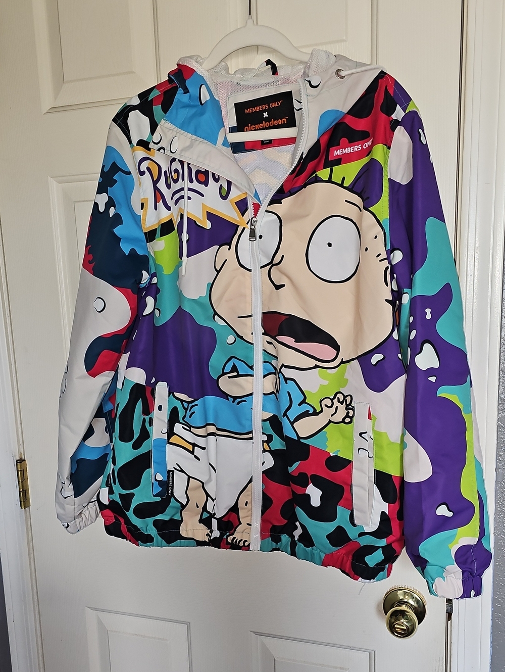Members Only Multicolor Rugrats Graphic Hooded Windbreaker